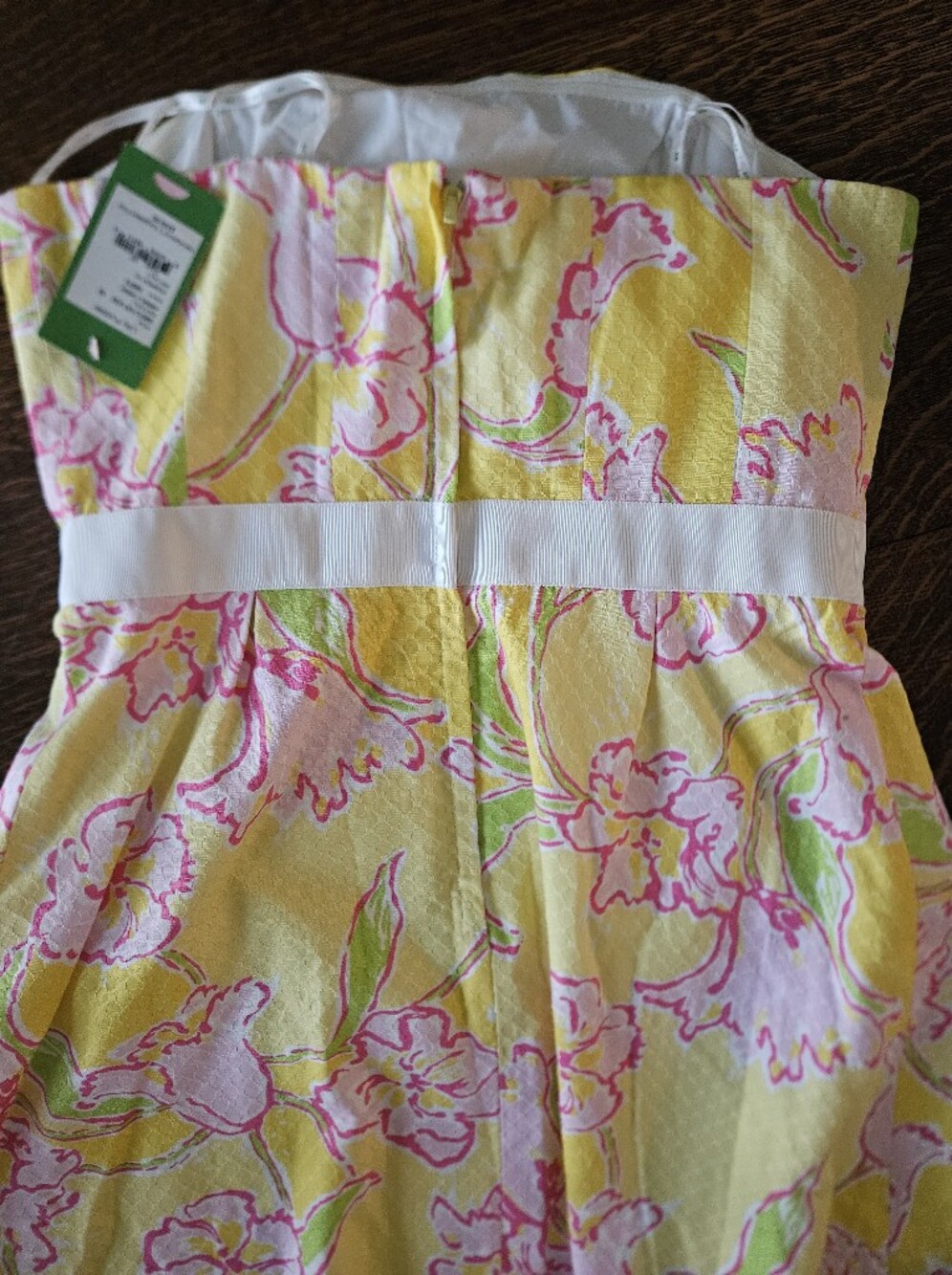 Lilly Pulitzer Amberly Dress Starfruit Day Lilly Floral Yellow Pink Size 10 NWT - Picture 9 of 11